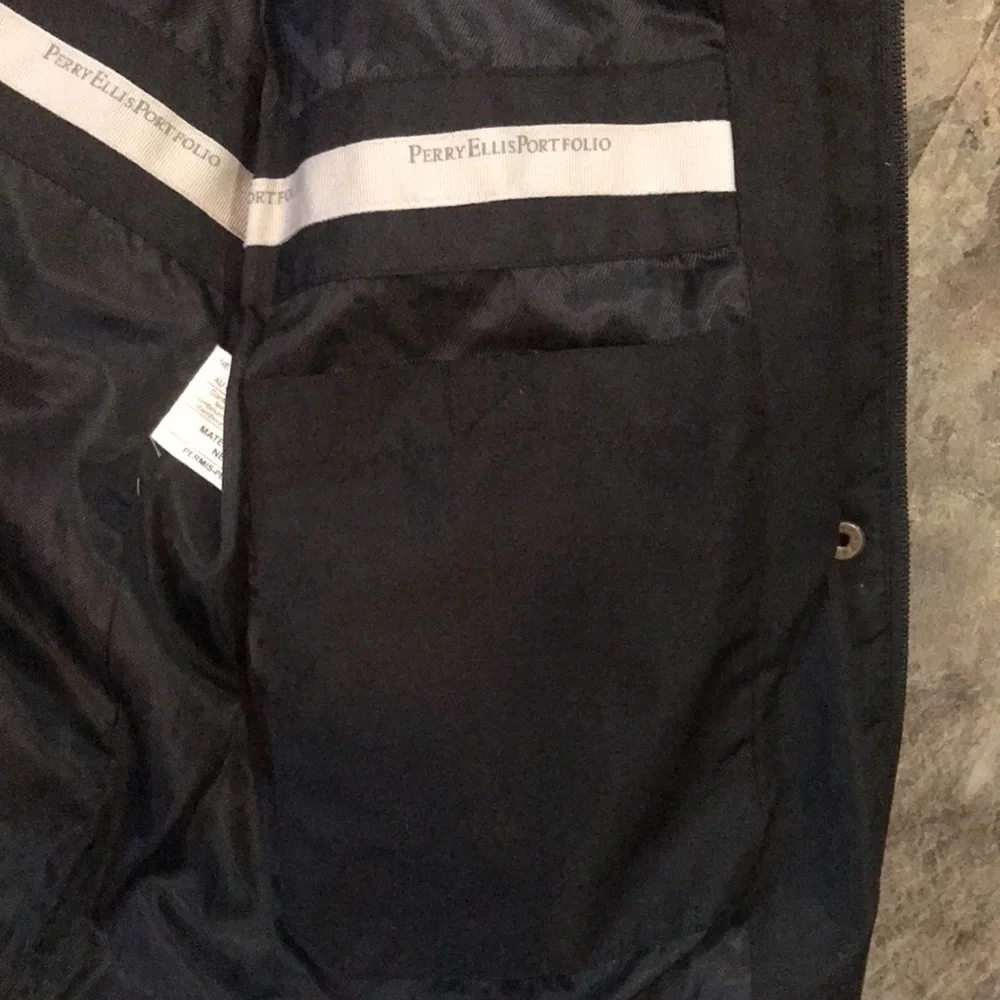 PERRY ELLIS Down Filled Long Black Warm Winter Puffy Parka Coat - Picture 4 of 8